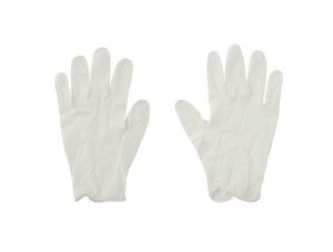 A Pair of Disposable Latex Gloves